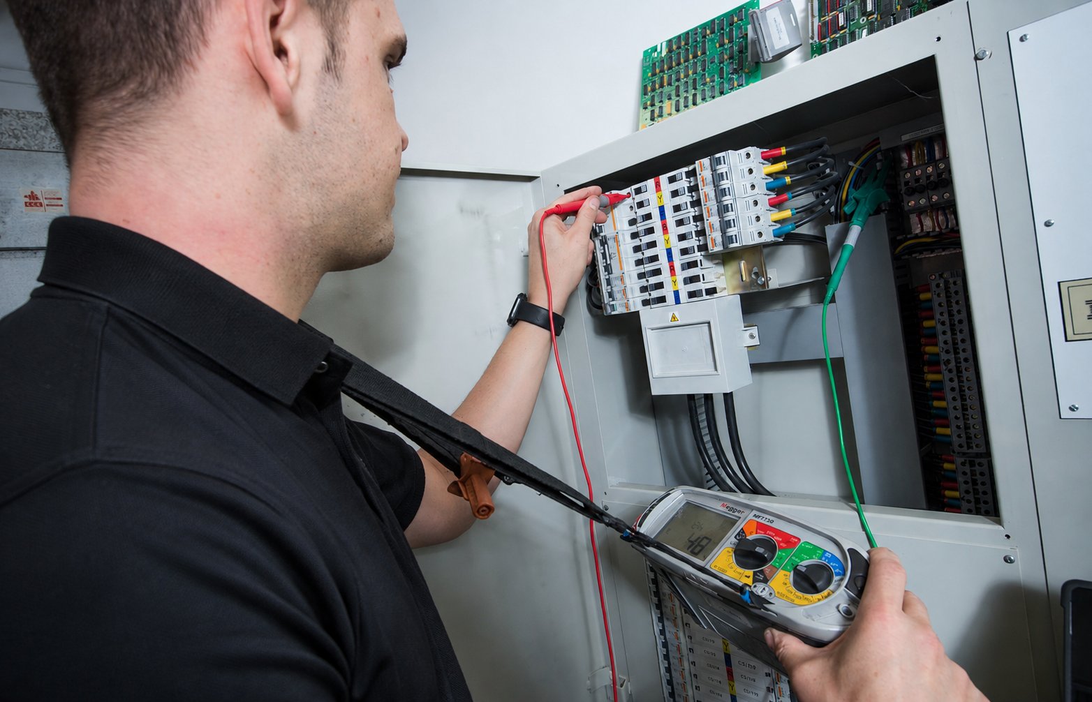 Emergency electrician at work in a Haywards Heath home
